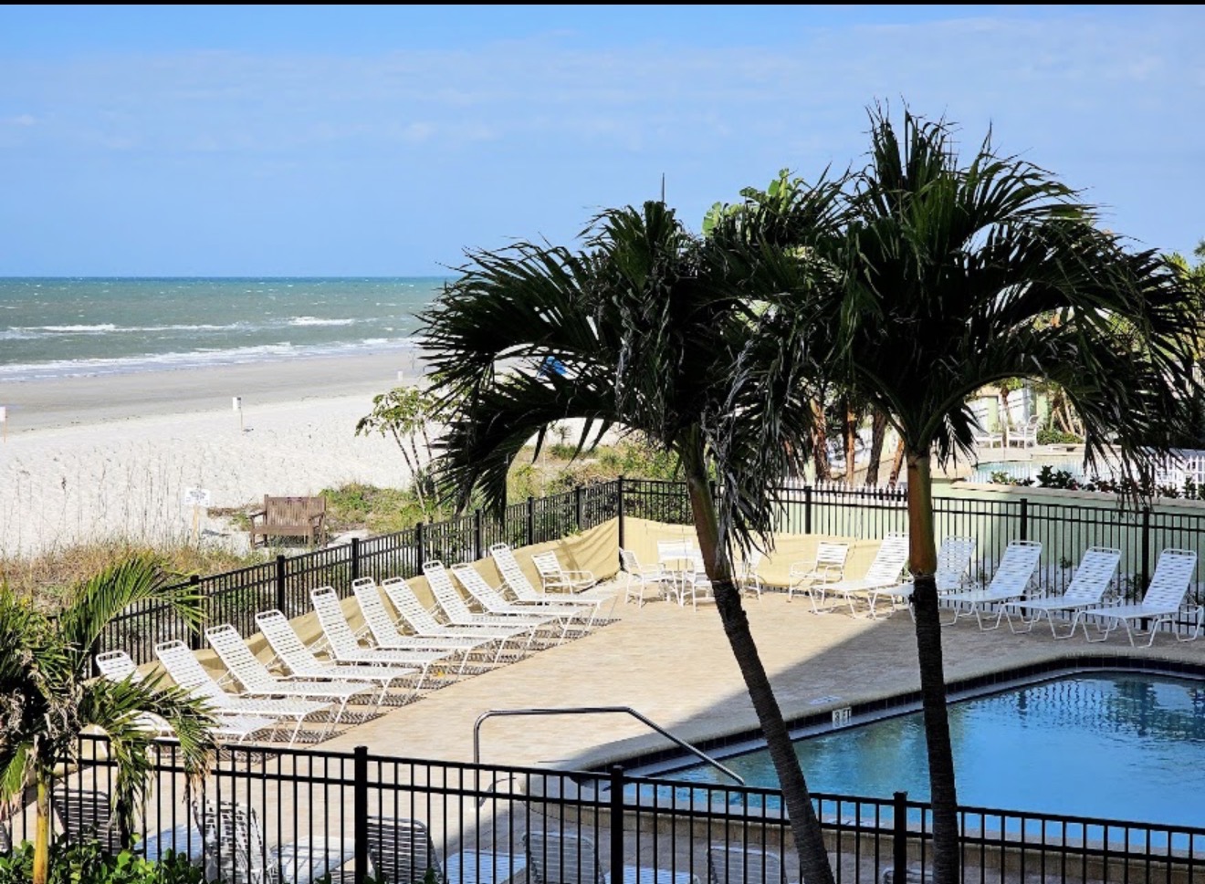 Heated pool beside the beach at Seagate
